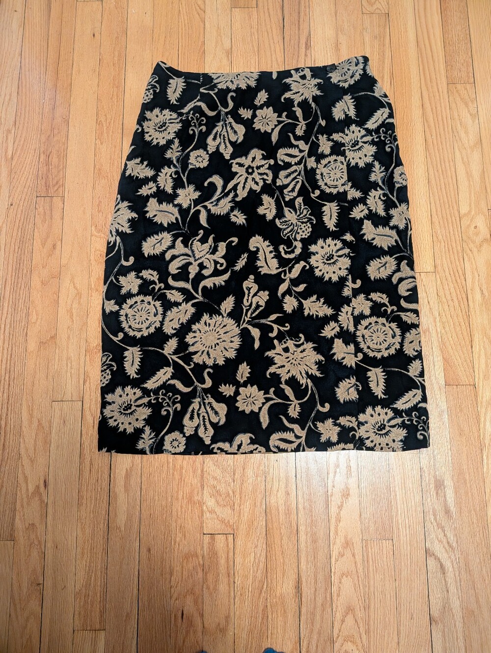 Silk Wrap Skirt - Floral Pattern Black & Brown